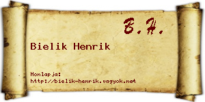 Bielik Henrik névjegykártya